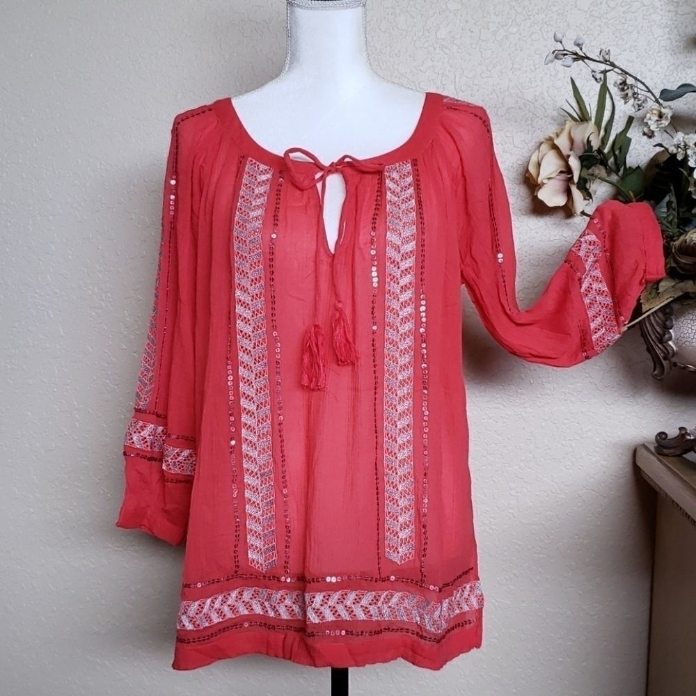 Tommy Bahama High Twist Peasant Top, size S